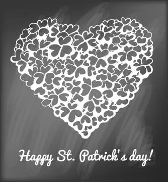 Heart of clovers Stock Illustration
