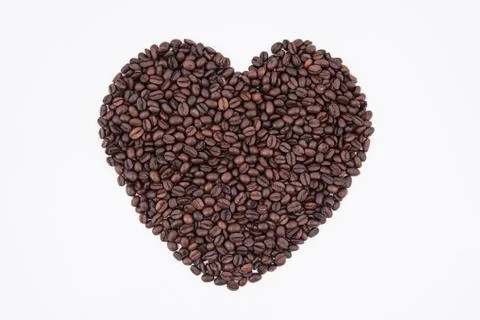Heart of coffee bean Stock Photos