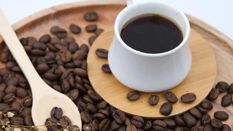Heart From Coffee Beans Stock Footage 240394112
