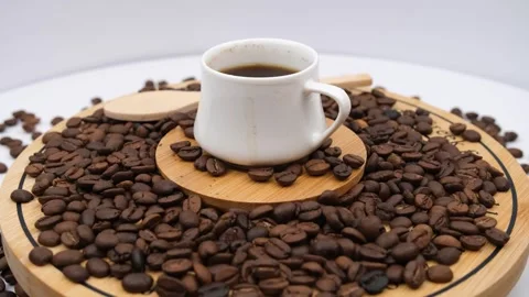 Heart From Coffee Beans Stock Footage 240396245