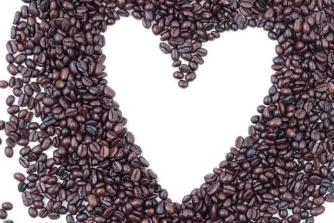 Heart coffee beans Stock Photos
