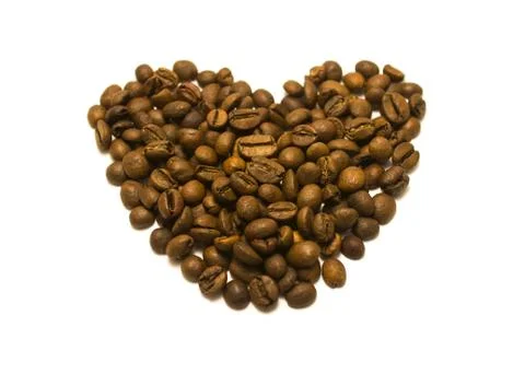 Heart from coffee beans Stock Photos