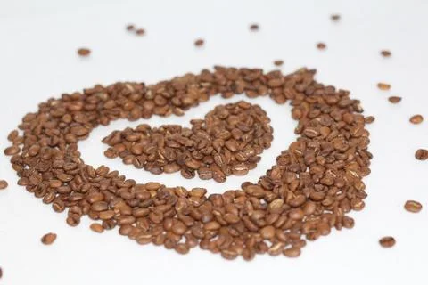 Heart of coffee beans Stock Photos