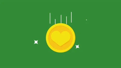 Heart coin animation concept. Stock Footage 168411583
