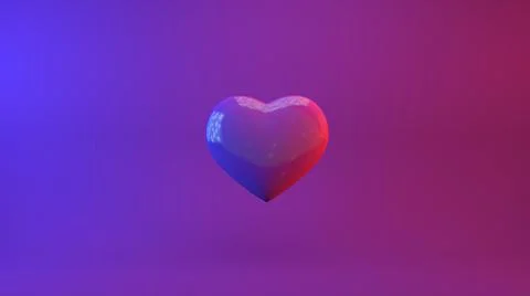 Heart on a colored background. 3d heart on a red and blue stylish background  Stock Illustration