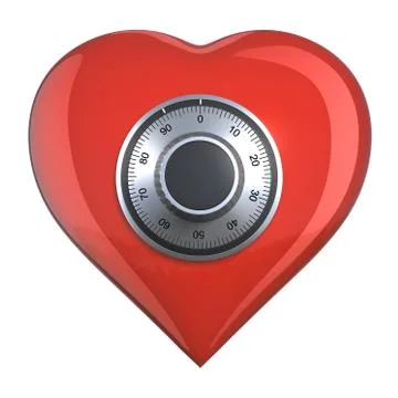 Heart with combination lock Stock Illustration