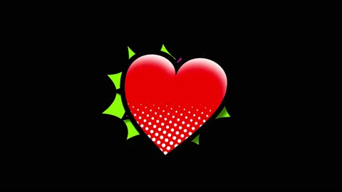 Heart Comic speech bubble expression. Pop art background isolated with alpha Stock-Footage 99986249