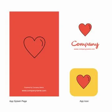 Heart  Company Logo App Icon and Splash Page Design. Creative Business App De Stock Illustration