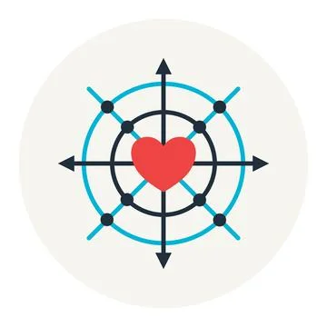 Heart Compass Grid Stock Illustration