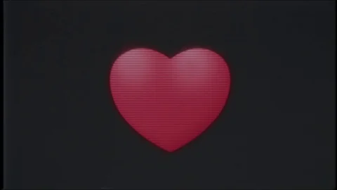 Heart on computer old blured tv vhs glitch interference noise screen animation Stock Footage 83825751