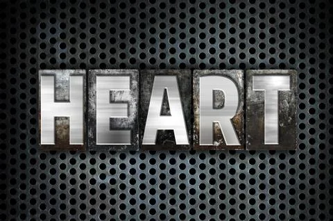 Heart Concept Metal Letterpress Type Stock Illustration