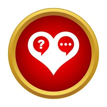 Heart concept with question mark and message bubbles Иллюстрация