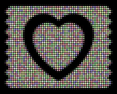 Heart Condom Pack Halftone Collage of Circles Illustrazione stock