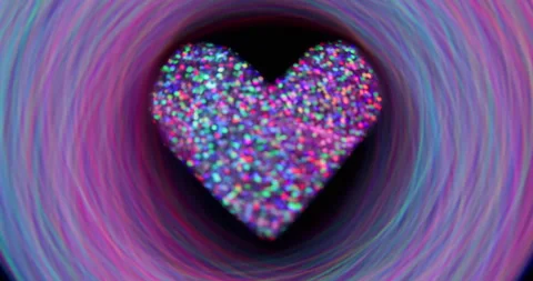 Heart confetti blur rainbow circle neon shine lens Stock Footage 336159219