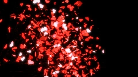 Heart Confetti Explosion Stock Footage 98439486