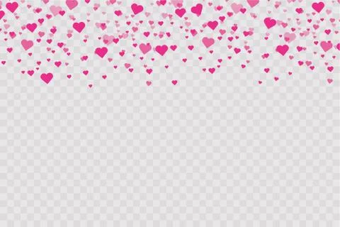 Heart confetti falling down isolated. Valentines day concept. Heart shapes Stock Illustration