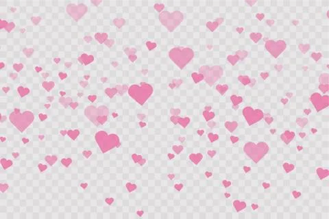 Heart confetti falling down isolated. Valentines day concept. Heart shapes Stock Illustration