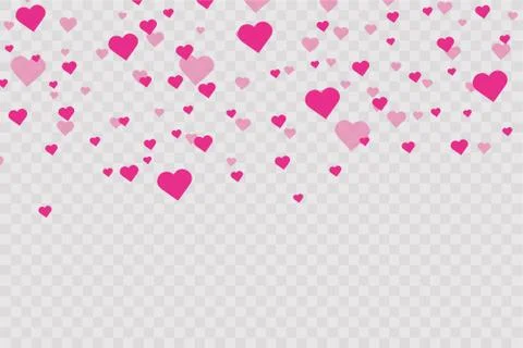 Heart confetti falling down isolated. Valentines day concept. Heart shapes Stock Illustration