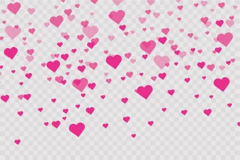 Heart confetti falling down isolated. Valentines day concept. Heart shapes 스톡 일러스트