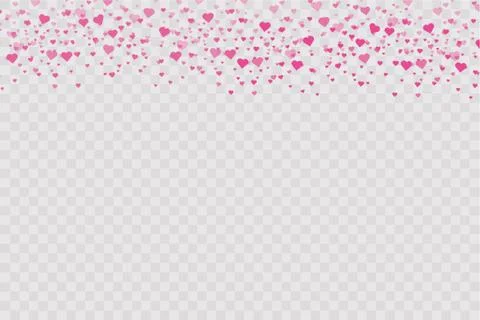Heart confetti falling down isolated. Valentines day concept. Heart shapes Stock Illustration