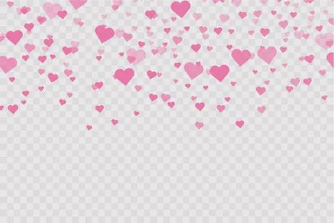 Heart confetti falling down isolated. Valentines day concept. Heart shapes Illustrazione stock