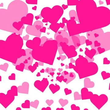 Heart confetti falling down isolated. Valentines day concept. Heart shapes Stock Illustration