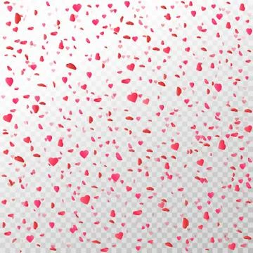 Heart Shaped Confetti Falling Down Stock Vector (Royalty Free