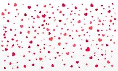 Heart confetti or Valentines falling background.