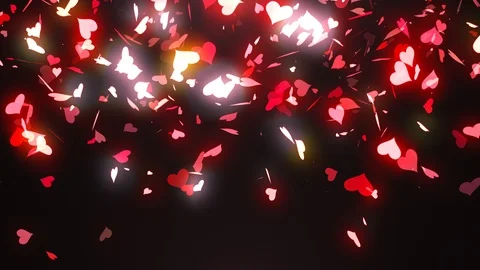 Heart Confetti Transition Video stock 98439818
