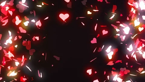 Heart Confetti Transition Video stock 98439891
