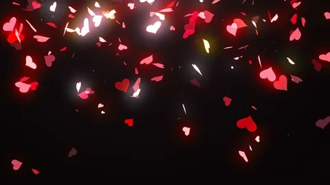 Heart Confetti Transition Video stock 98439902