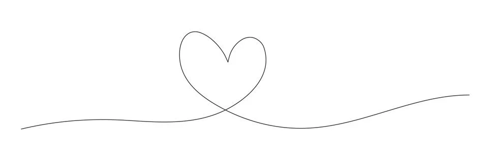 Heart continuous one line drawing. Stock Illustration