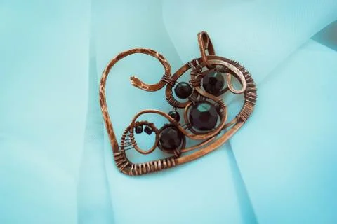 Heart of a copper wire Stock Photos