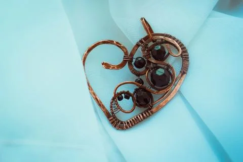 Heart of a copper wire Stock Photos