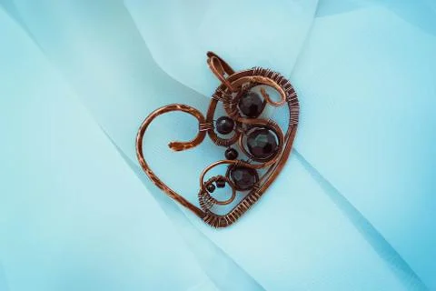 Heart of a copper wire Stock Photos