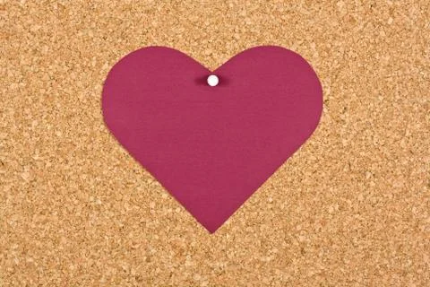 Heart on corkboard Stock Photos