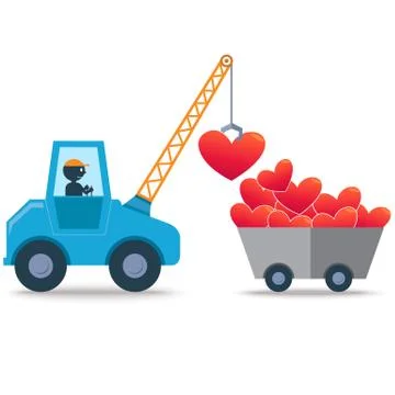 Heart crane Stock Illustration