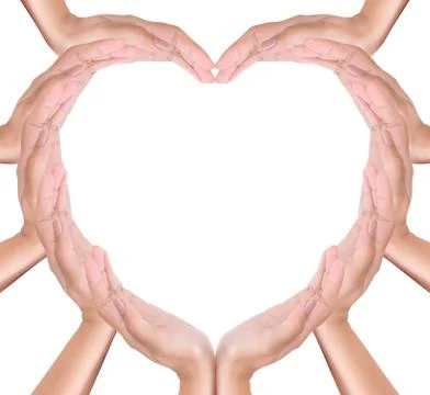 Heart create from hands Stock Photos