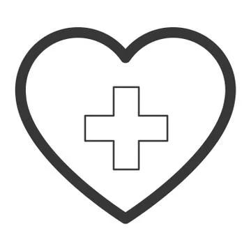 Heart with cross icon イラスト素材