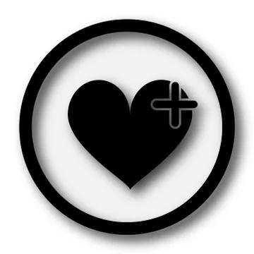 Heart with cross icon. Internet button on white background.. Stock Illustration