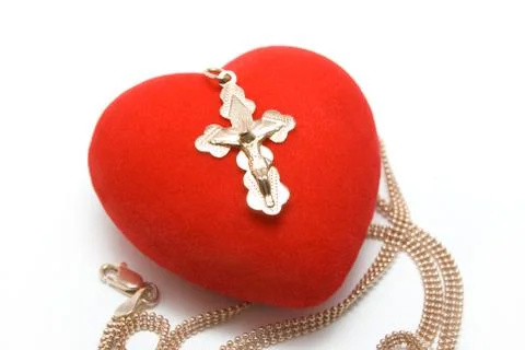Heart with a cross Stock Photos