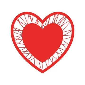 Heart with crossing threads flat style icon vector design Stock Illustration
