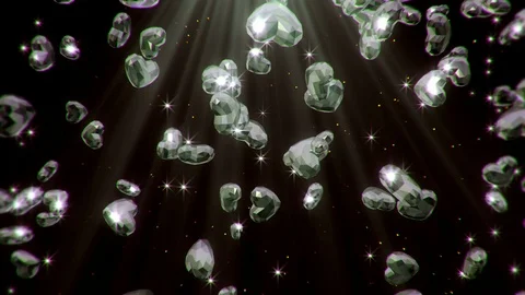 Heart Crystal Particles Background Video stock 124793860