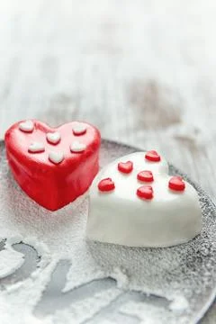 Heart cup cake Stock Photos