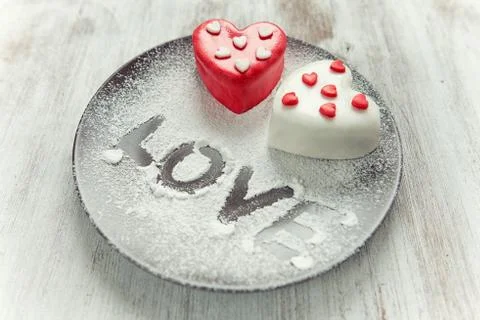 Heart cup cake Stock Photos