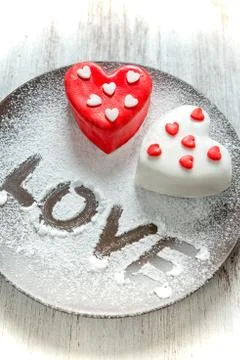 Heart cup cake Stock Photos