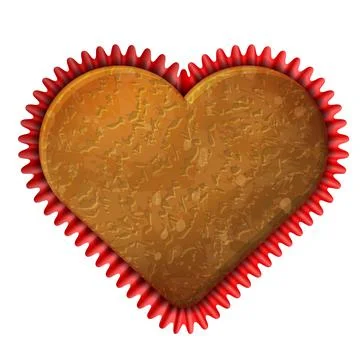 Heart cupcake in baking cup Stock Illustration