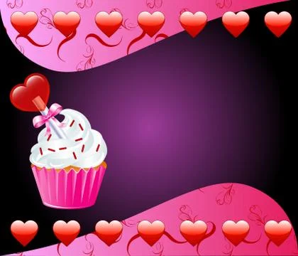 Heart Cupcake Stock Illustration