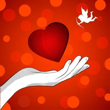 Heart cupid Stock Illustration