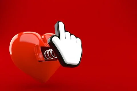 Heart with cursor Stock Illustration
